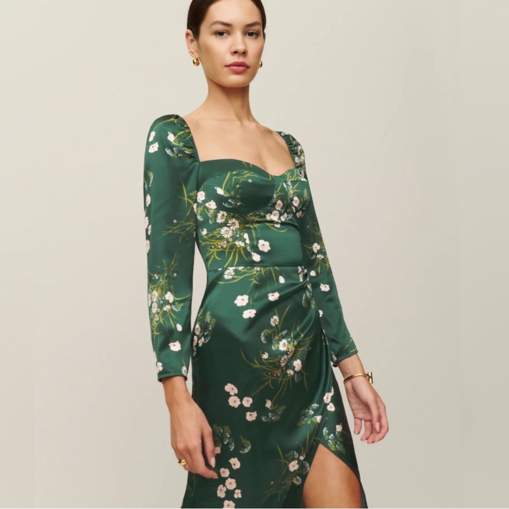 Reformation Green Maxi Length Dress